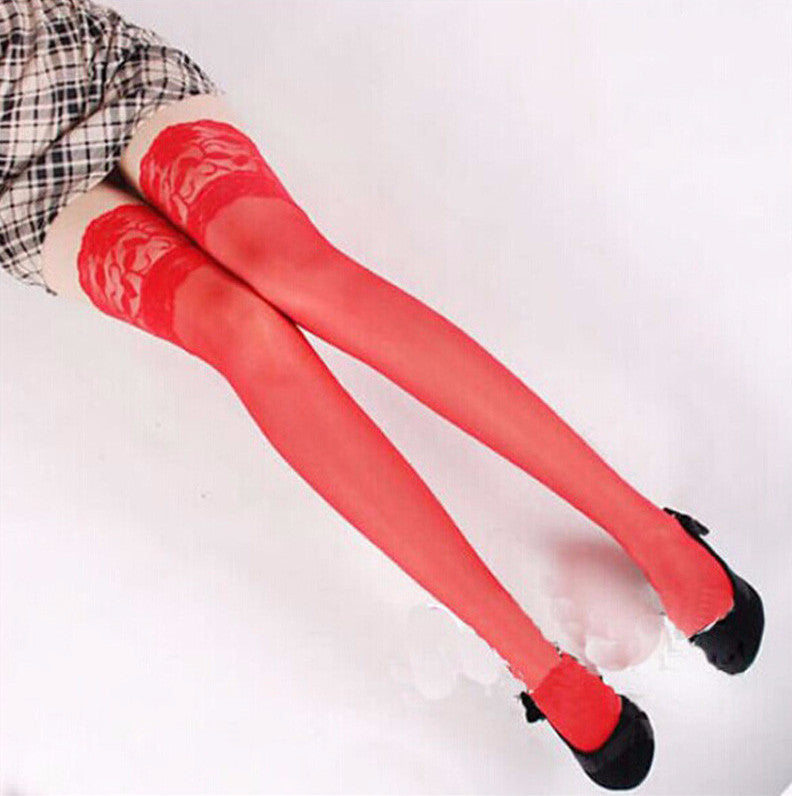 Sheer Lace Thigh High Stockings Pantyhose 