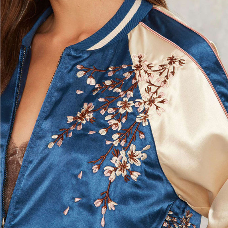 Autumn Women's Embroidery Bomber Jacket 