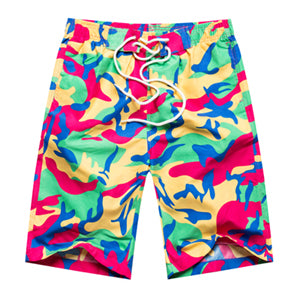 Floral Summer Plaid Men Women Beach Shorts 