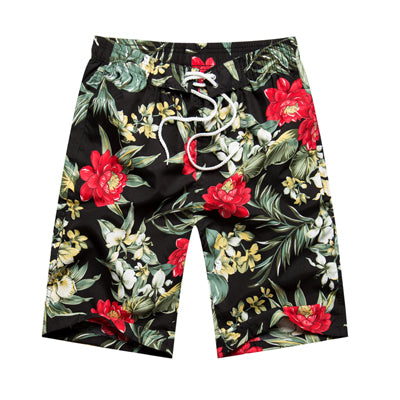 Floral Summer Plaid Men Women Beach Shorts 
