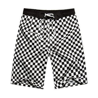 Floral Summer Plaid Men Women Beach Shorts 