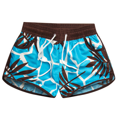 Floral Summer Plaid Men Women Beach Shorts 