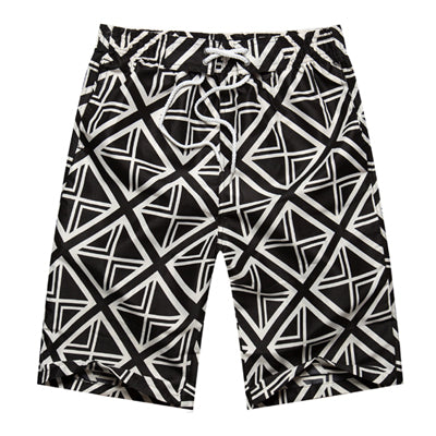 Floral Summer Plaid Men Women Beach Shorts 