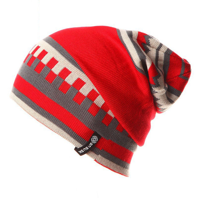 Winter Hats Men Skiing Hat Knitted Beanie Hats 