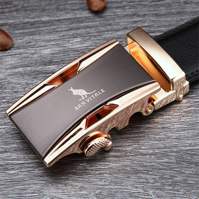 Men's Belt Cowskin Metal Automatic Buckle 