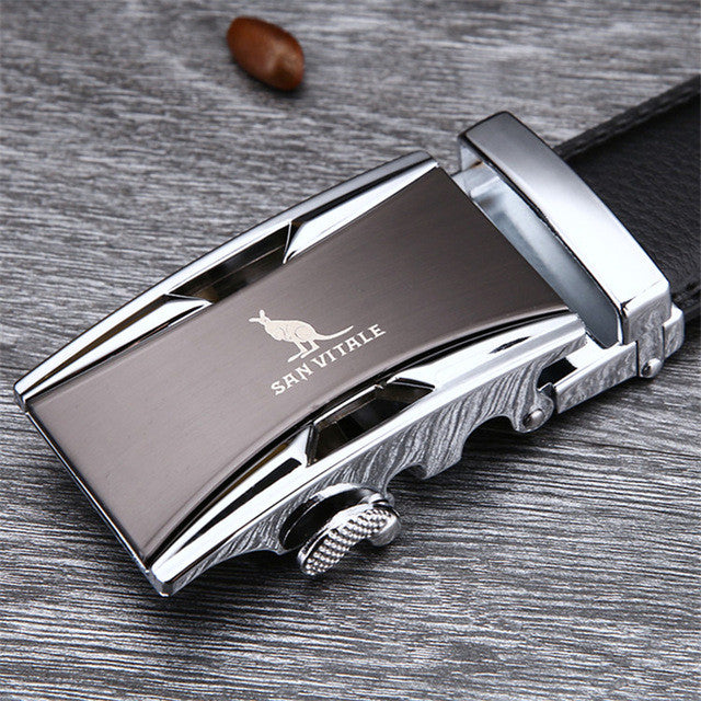 Men's Belt Cowskin Metal Automatic Buckle 