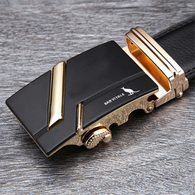 Men's Belt Cowskin Metal Automatic Buckle 