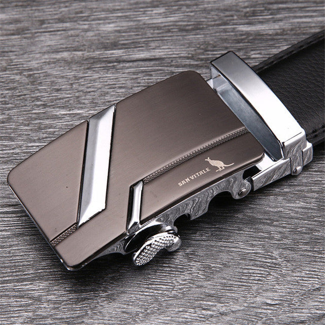Men's Belt Cowskin Metal Automatic Buckle 