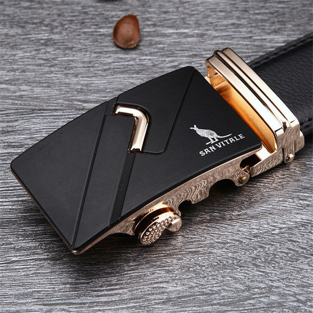 Men's Belt Cowskin Metal Automatic Buckle 