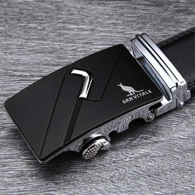 Men's Belt Cowskin Metal Automatic Buckle 