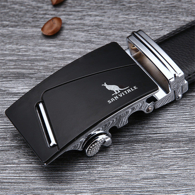 Men's Belt Cowskin Metal Automatic Buckle 