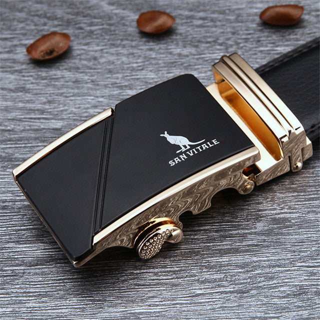 Men's Belt Cowskin Metal Automatic Buckle 