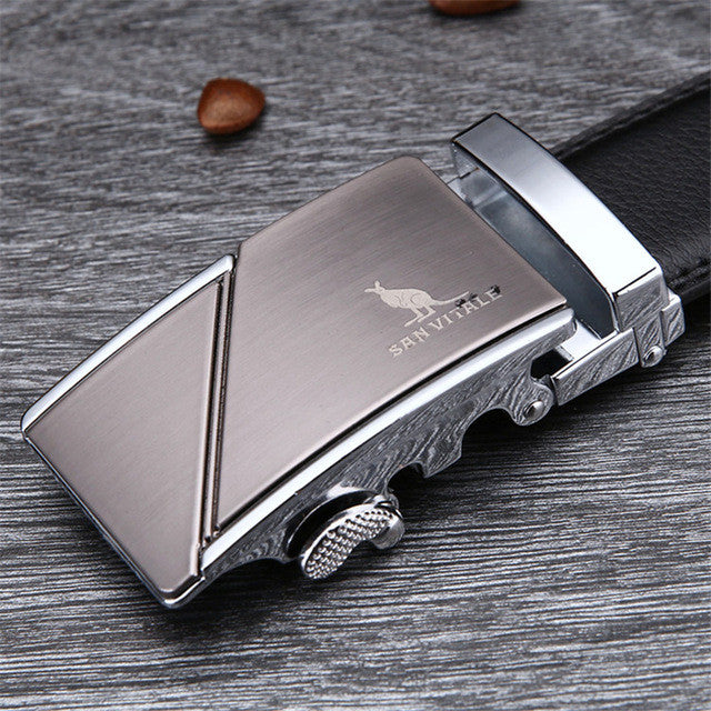 Men's Belt Cowskin Metal Automatic Buckle 