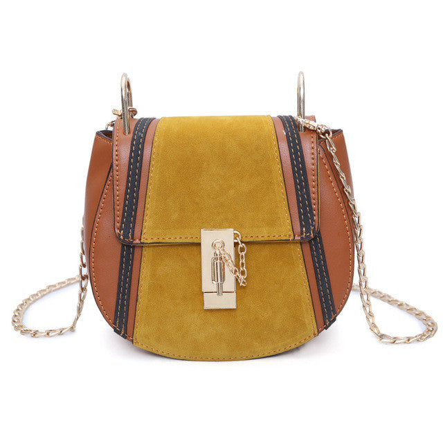 Small Patchwork Saddle Crossbody Bag 