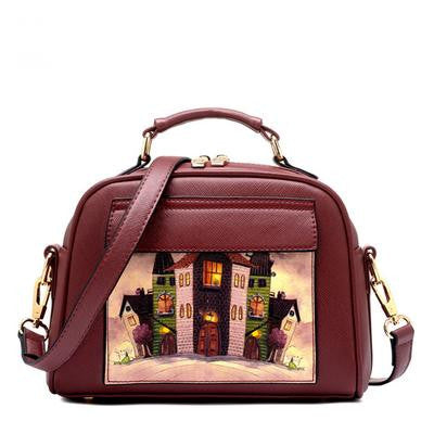 Oil Picture Pattern Tote Handbags 