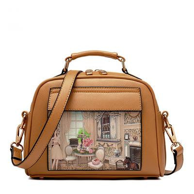 Oil Picture Pattern Tote Handbags 