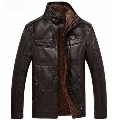 Men's Faux Fur Fleece Leather Jacket 