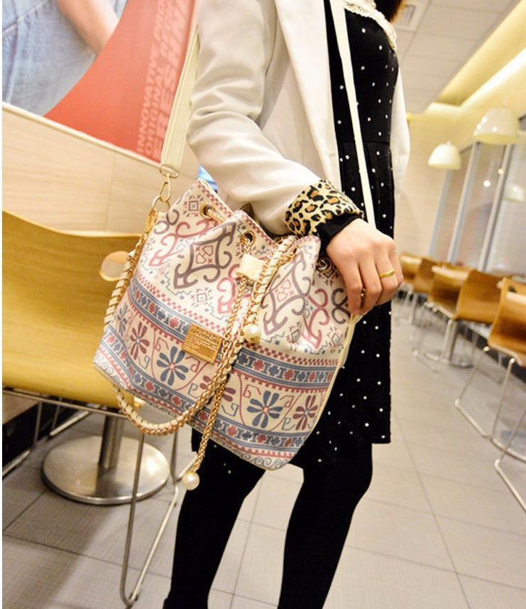 Bohemia Drawstring Lady Bucket Bag 
