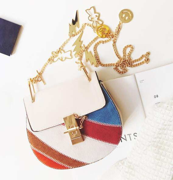 Suede Leather Patchwork Women's HandBag 