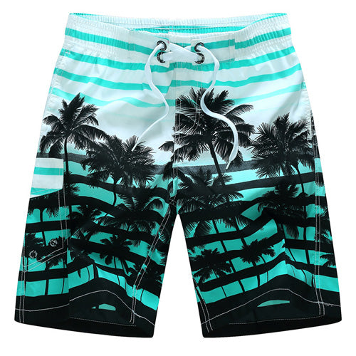 Quick Dry Coconut Tree Men Beach Shorts 