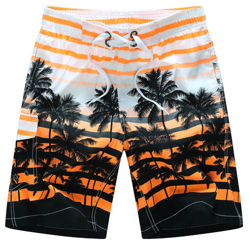 Quick Dry Coconut Tree Men Beach Shorts 