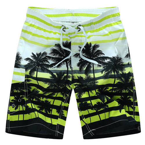 Quick Dry Coconut Tree Men Beach Shorts 