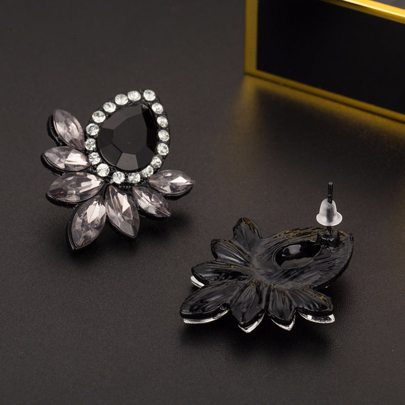 Rhinestone Glass With Gems Ear Stud Earrings 