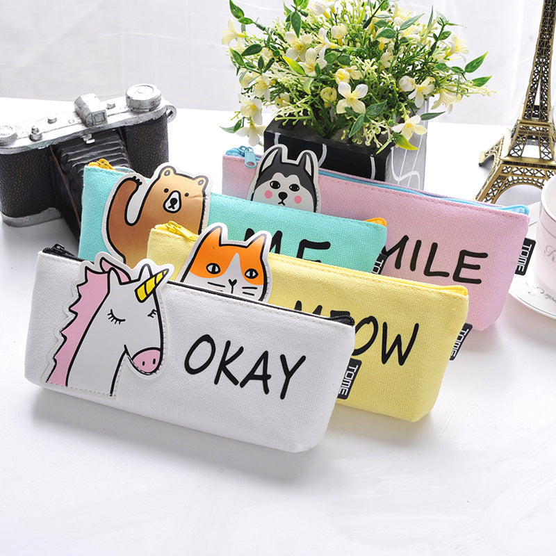 Cute Fabric Animal Pencil Case 