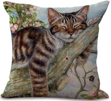 Cute Floral Cat Pillow Cushion 