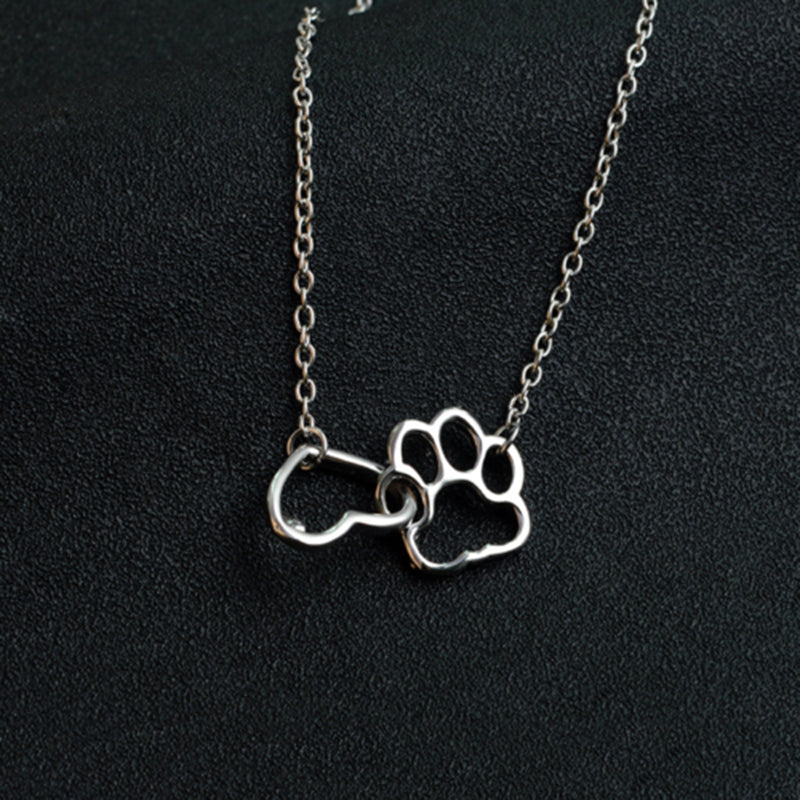 Paw Heart Print Necklace 