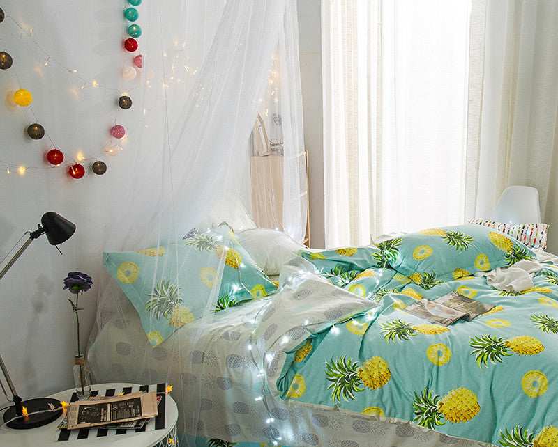 Pineapple Bedding Set King Queen Size 