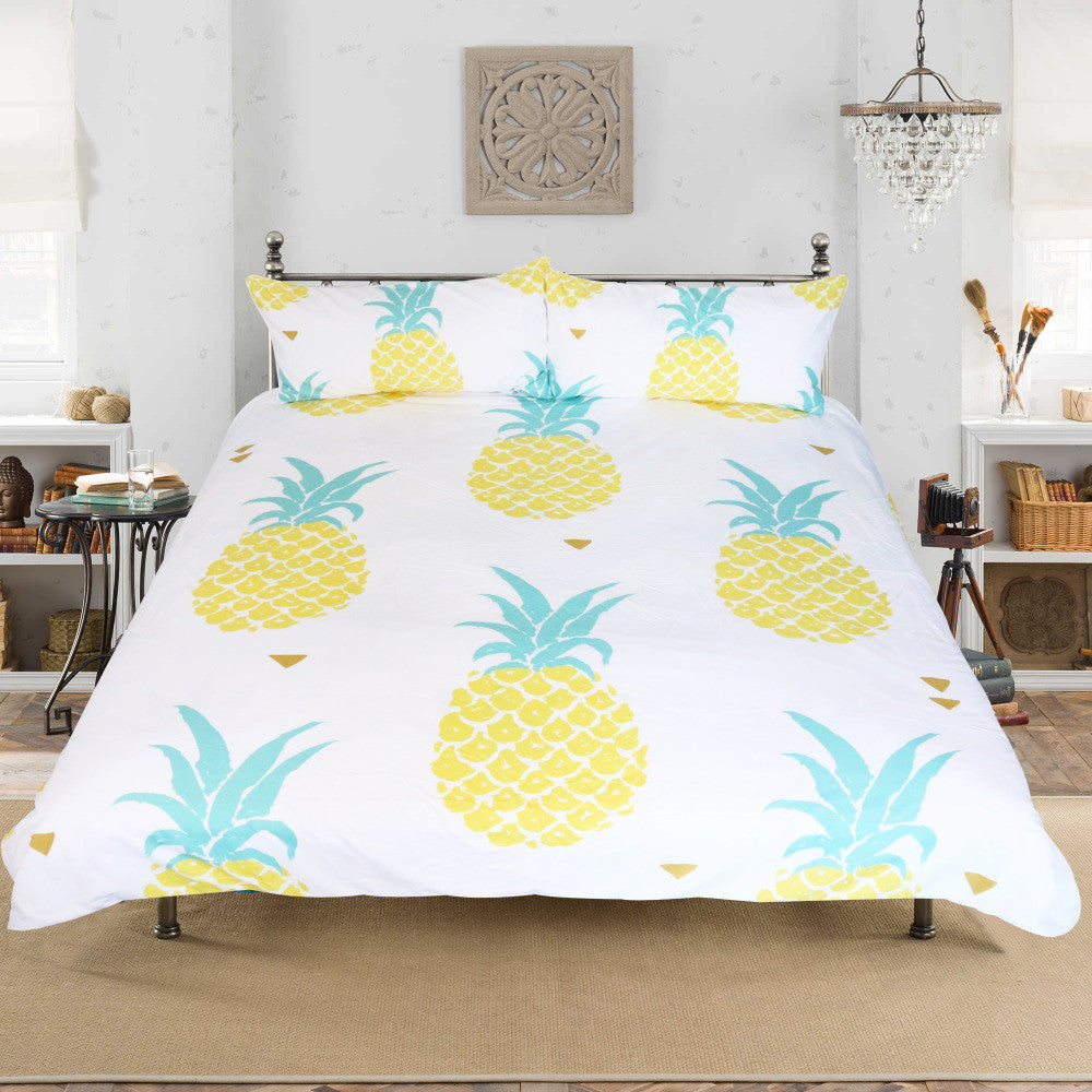 Pineapple Bedding Set Microfiber Duvet Cover Set 
