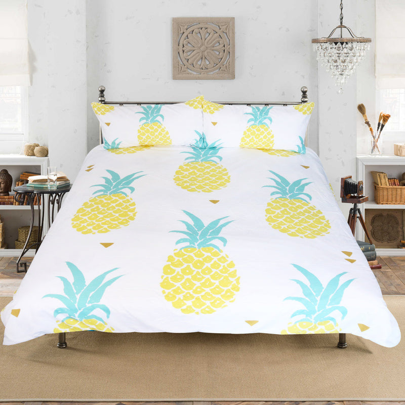 Pineapple Bedding Set Microfiber Duvet Cover Set 