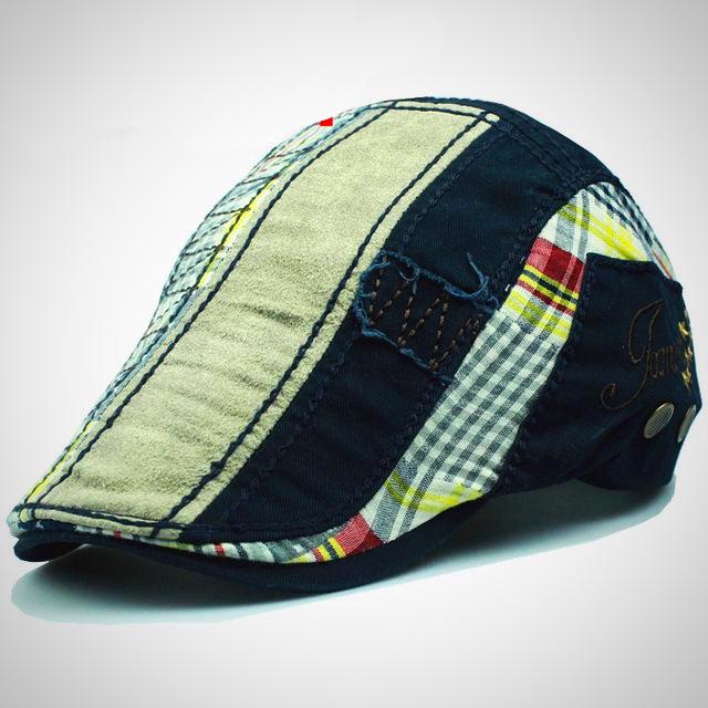 Patchwork Cap Beret Hat For Men 