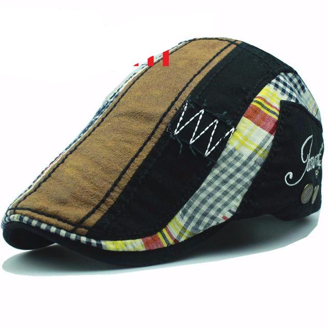 Patchwork Cap Beret Hat For Men 