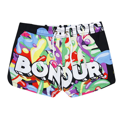 Floral Summer Plaid Men Women Beach Shorts 