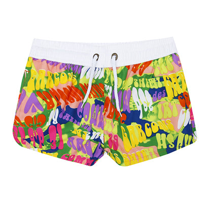 Floral Summer Plaid Men Women Beach Shorts 