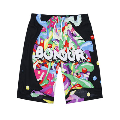 Floral Summer Plaid Men Women Beach Shorts 