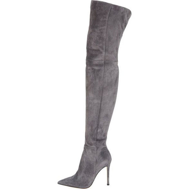 Women Pointed Toe Over Knee Winter Boots 