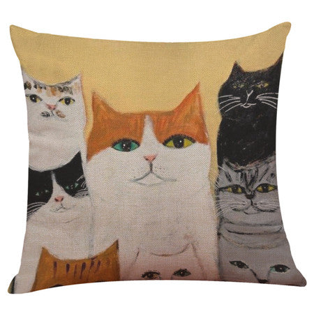 Cat Print Pillow Cases Cushion Covers 