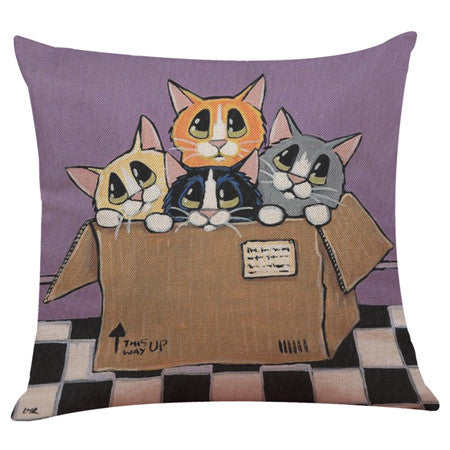 Cat Print Pillow Cases Cushion Covers 