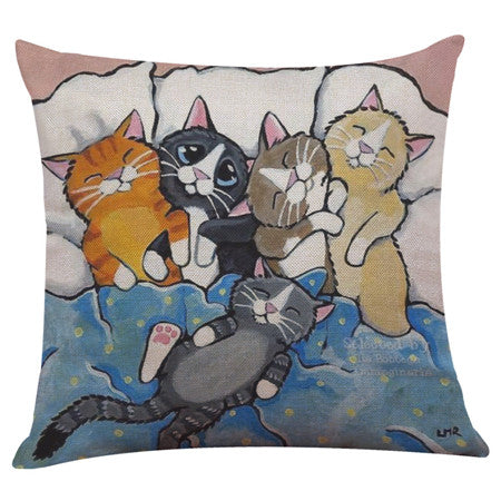 Cat Print Pillow Cases Cushion Covers 