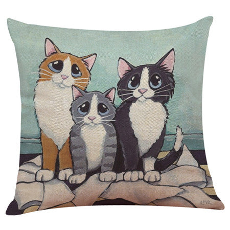 Cat Print Pillow Cases Cushion Covers 