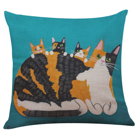 Cat Print Pillow Cases Cushion Covers 