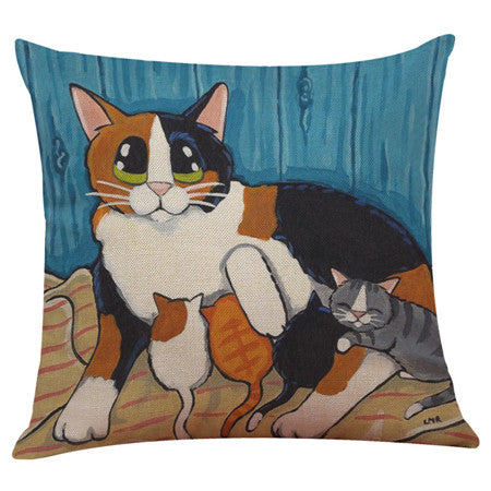 Cat Print Pillow Cases Cushion Covers 