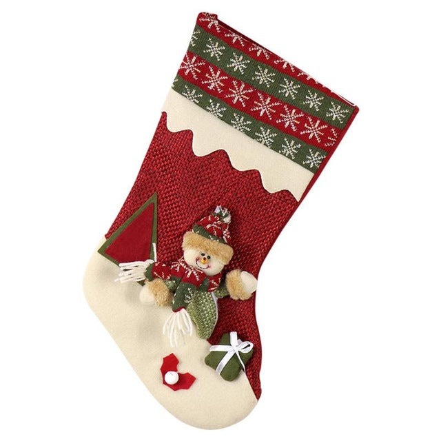 Christmas Stocking Santa Claus Sock Gift Bag 
