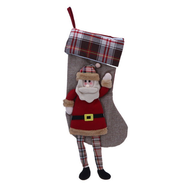Christmas Stocking Santa Claus Sock Gift Bag 