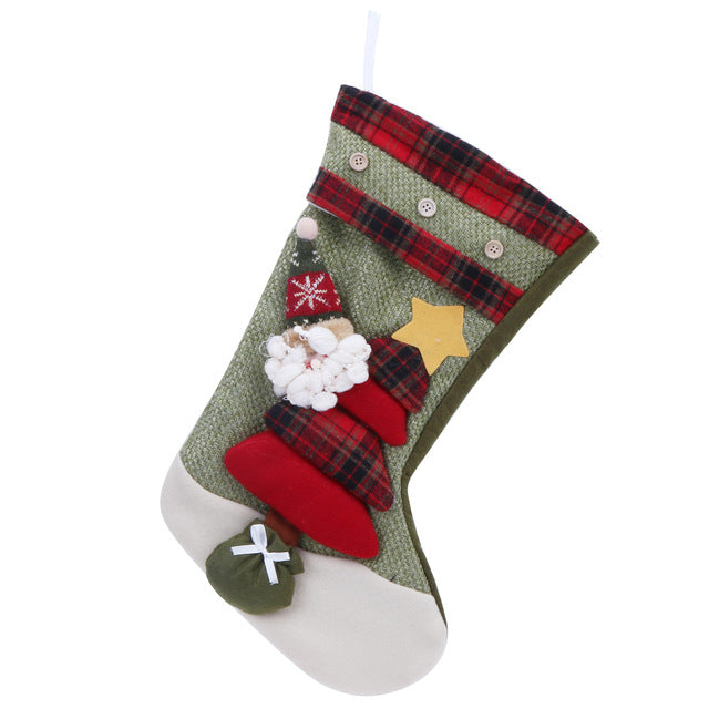 Christmas Stocking Santa Claus Sock Gift Bag 