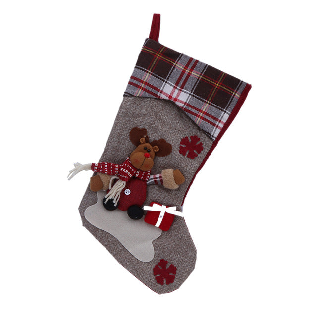 Christmas Stocking Santa Claus Sock Gift Bag 