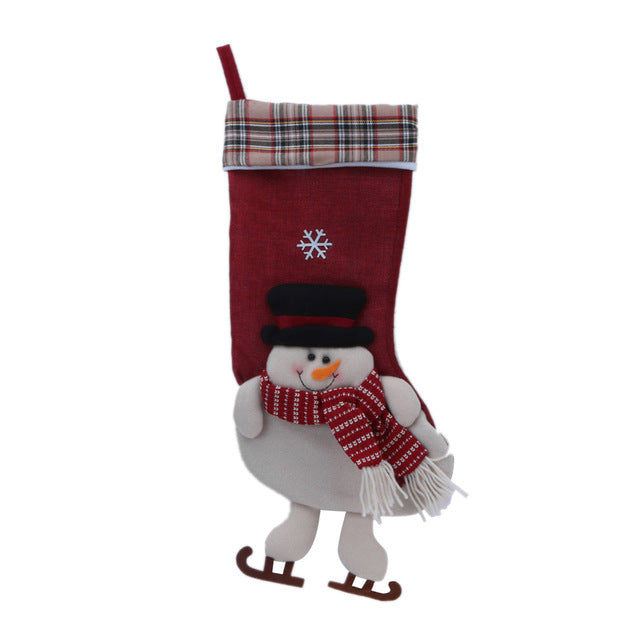 Christmas Stocking Santa Claus Sock Gift Bag 